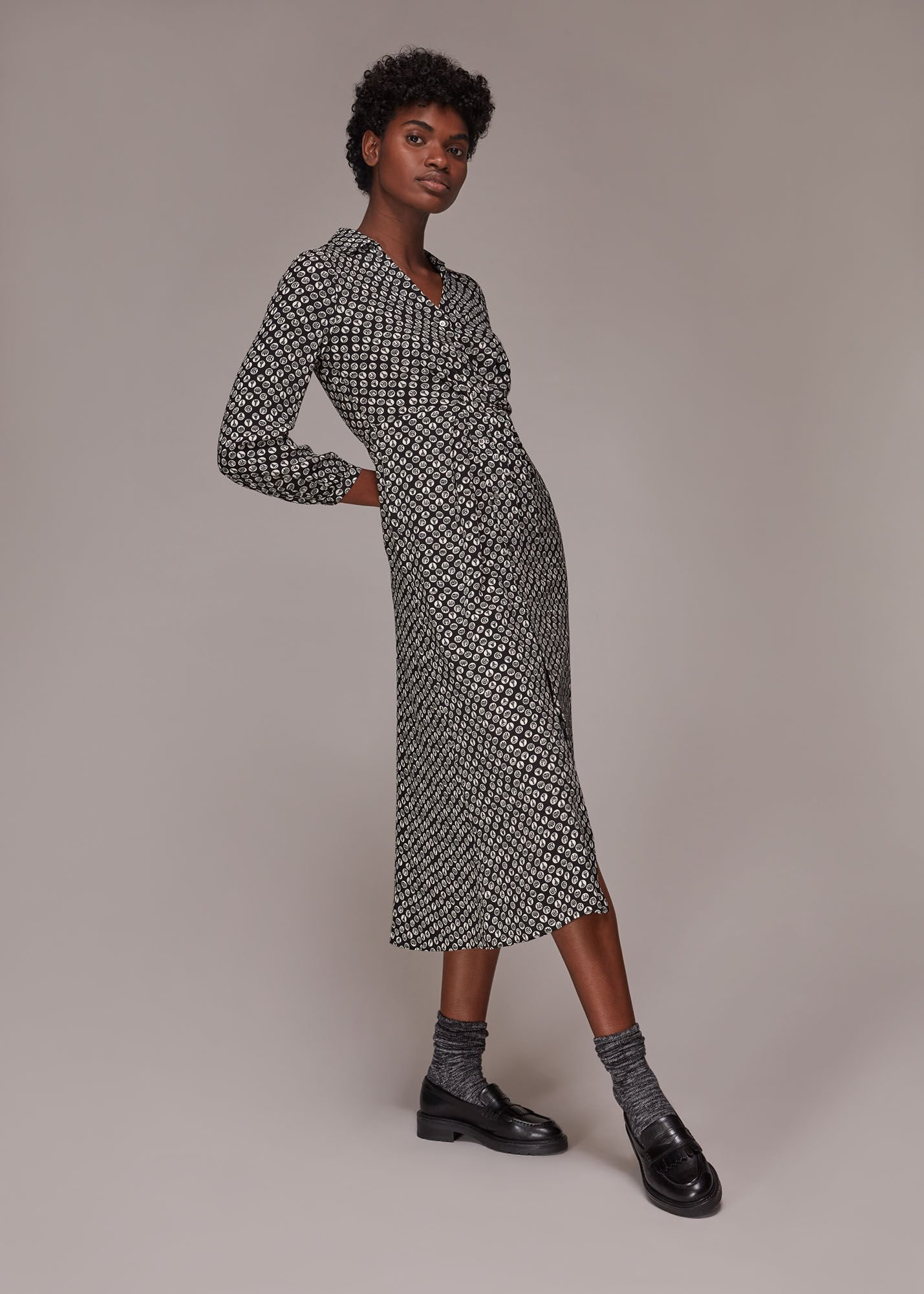 Animal print shirt dress whistles shop