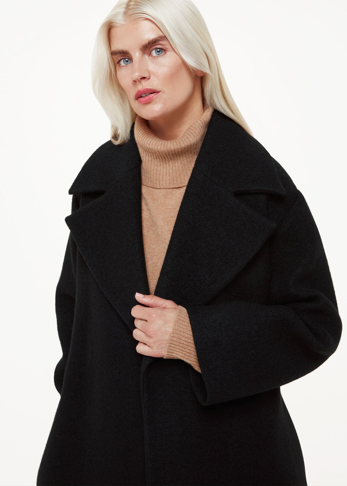 Black wool cheap coat petite
