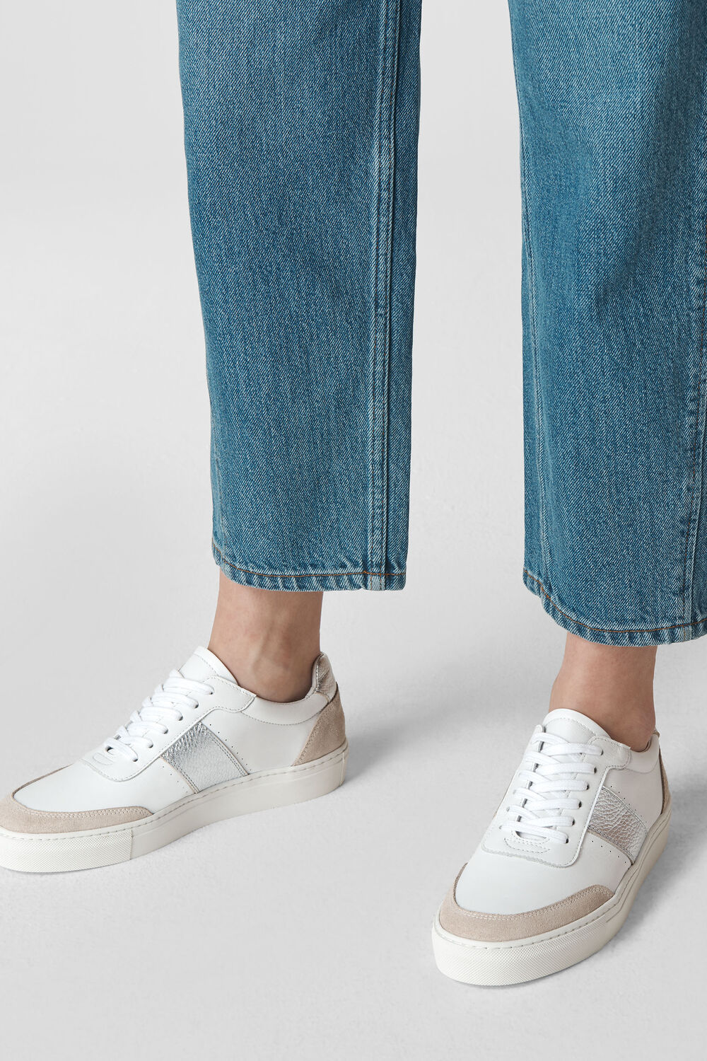 York Side Stripe Trainer Silver