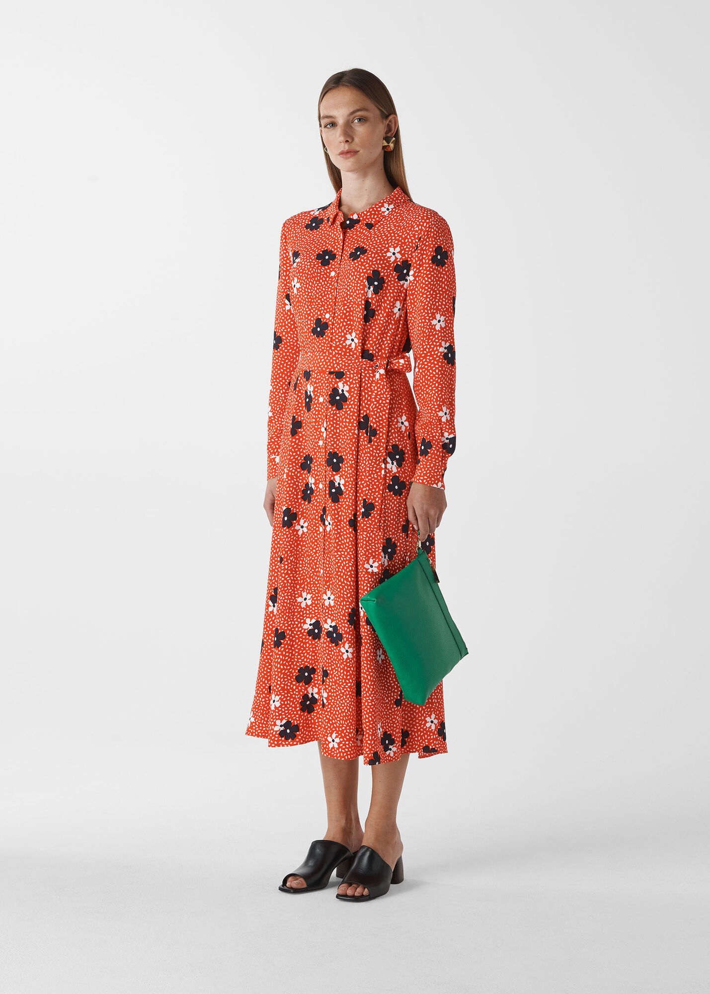 Red/Multi Confetti Floral Shirt Dress WHISTLES Whistles UK