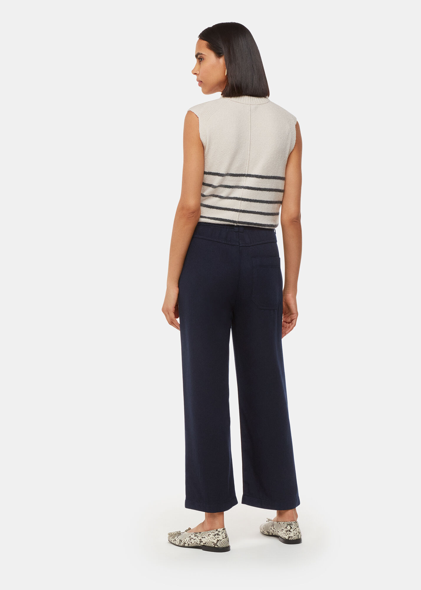 Navy Georgia Casual Trouser WHISTLES Whistles UK
