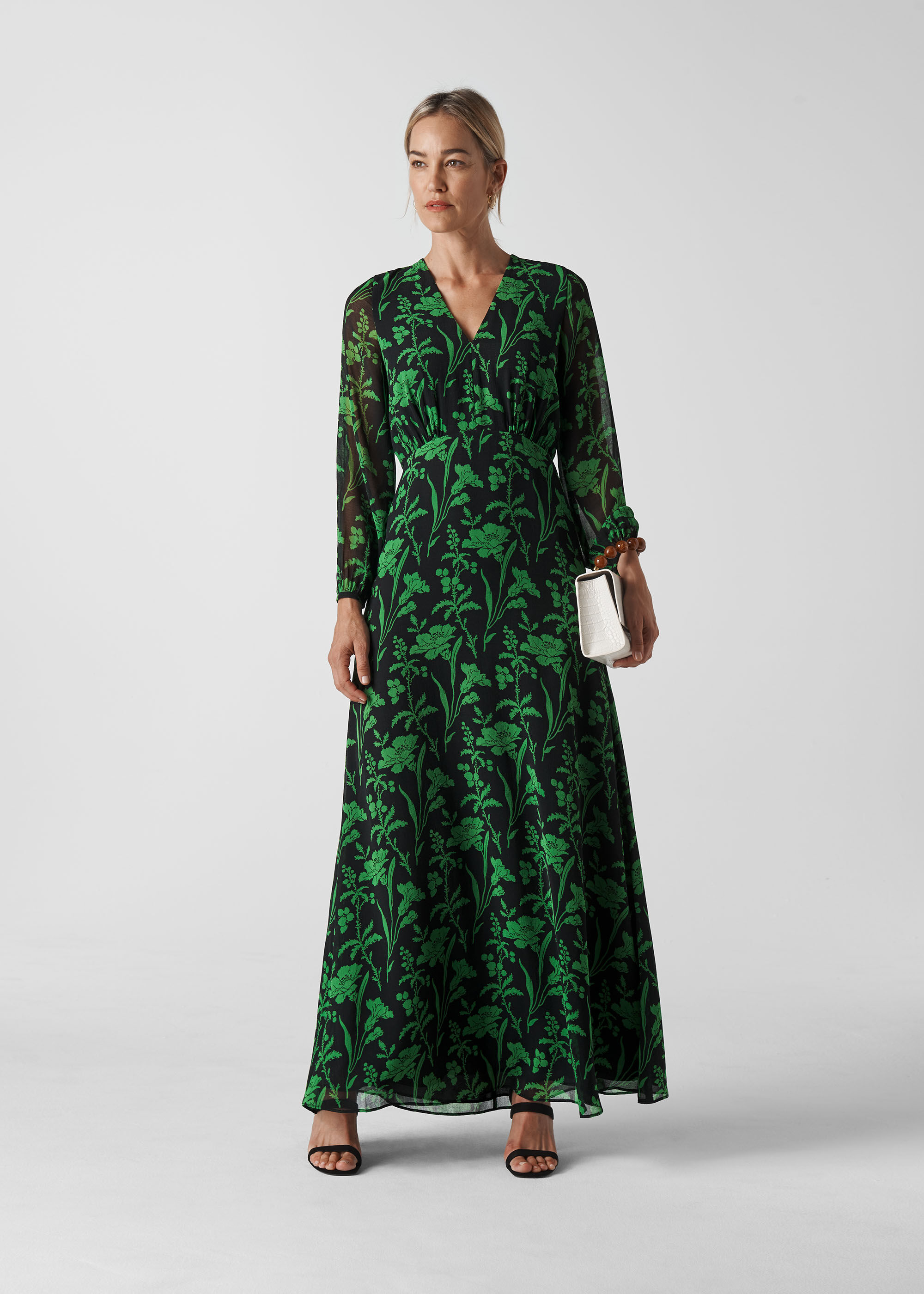 long green floral dress