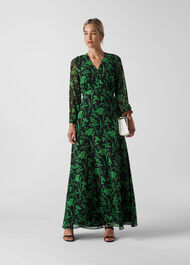 Green/Multi Valerie Woodland Floral Dress | WHISTLES