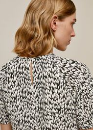Petal Print Shell Top Black/White
