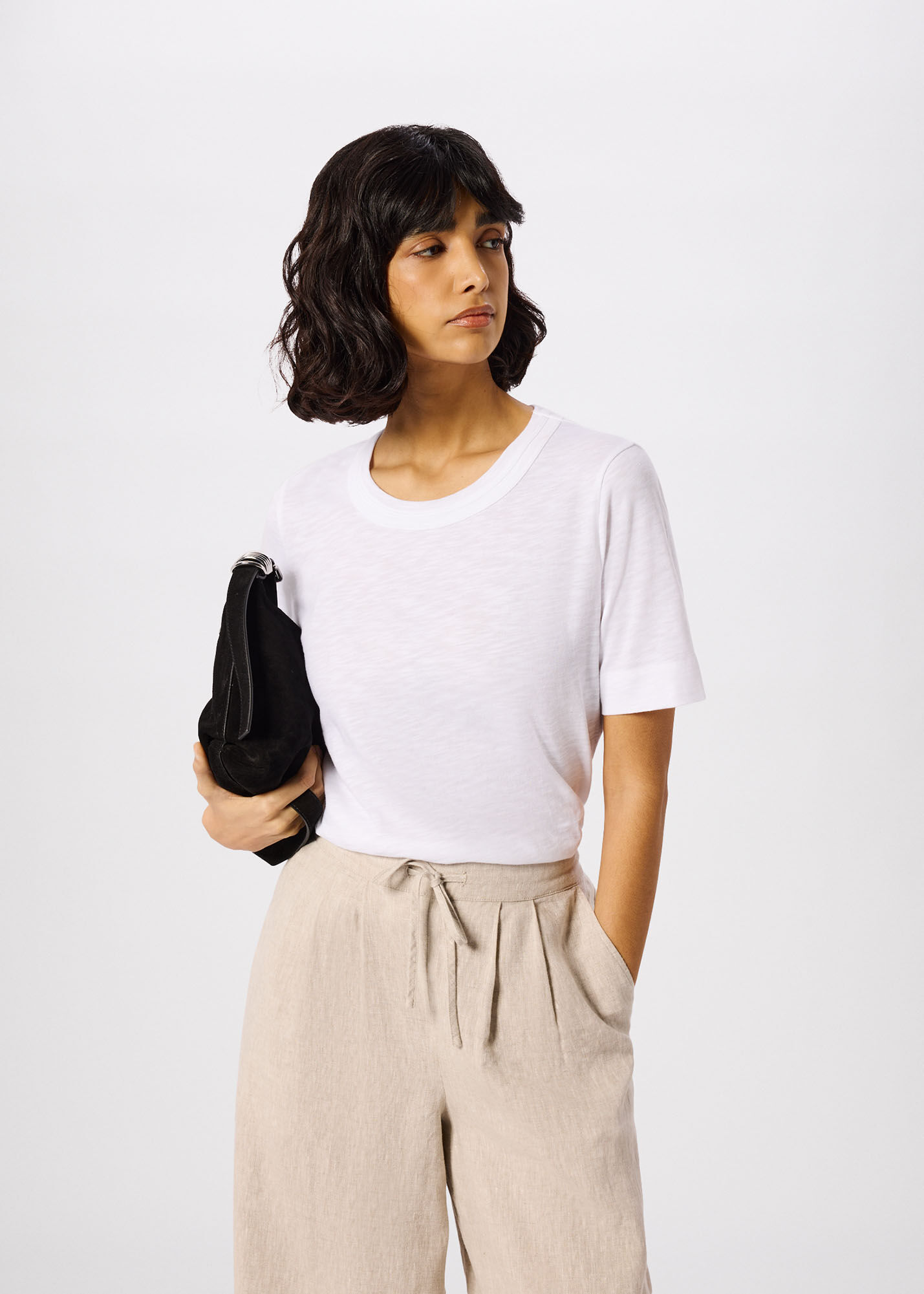 White Short Sleeve T-Shirt | 100% Cotton | Whistles | Whistles US |
