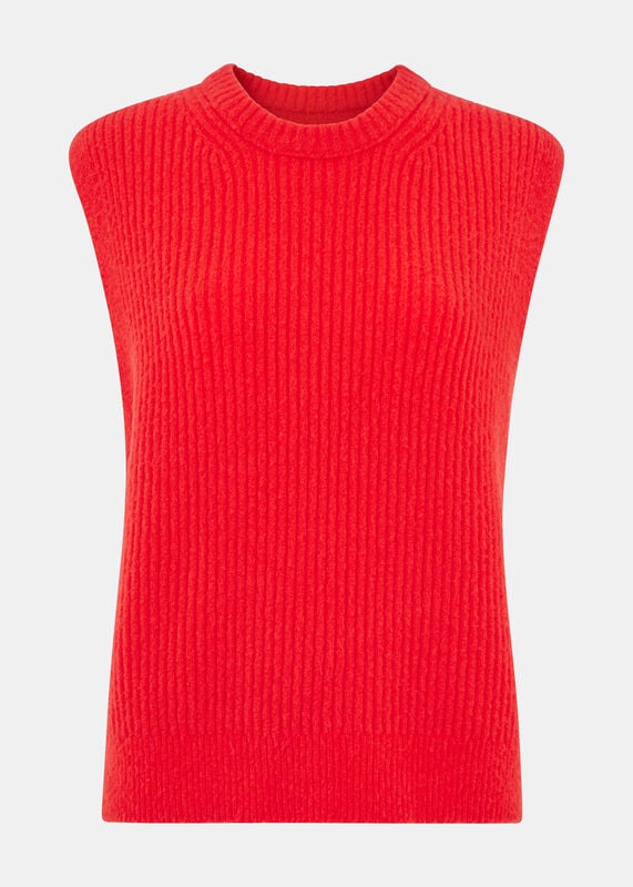 Red Textured Rib Tank