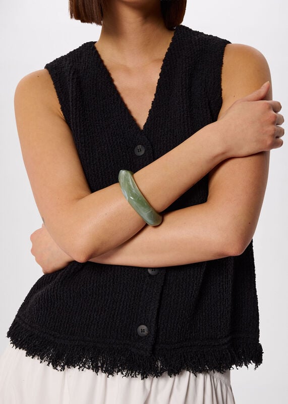 Green Irregular Chunky Bangle