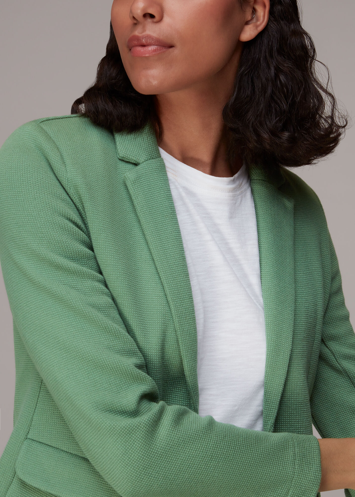 Green Slim Jersey Jacket WHISTLES