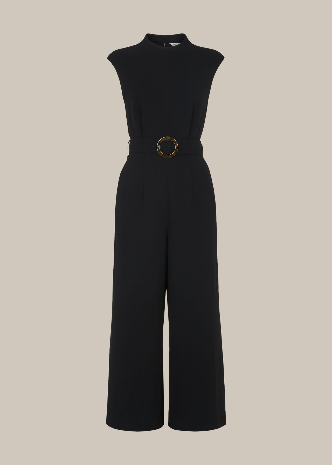 universiteitsstudent is er Van toepassing zijn Black Penny Belted Jumpsuit | WHISTLES 