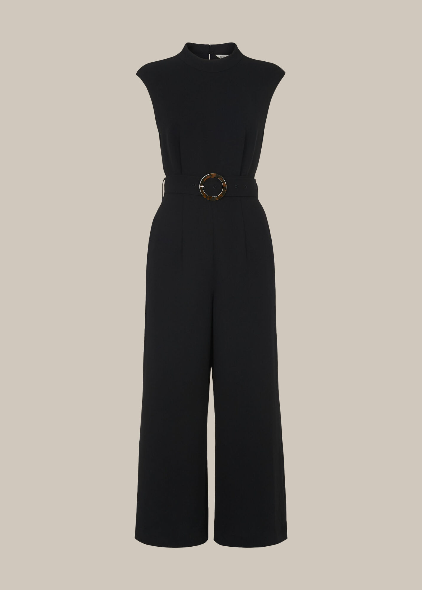 Black Penny Belted Jumpsuit | WHISTLES