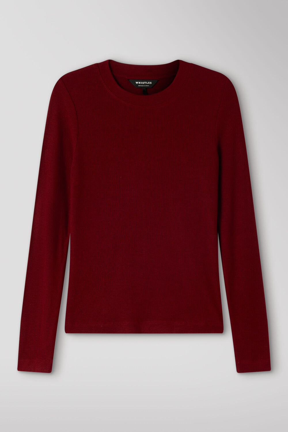 Red Essential Ribbed Crew