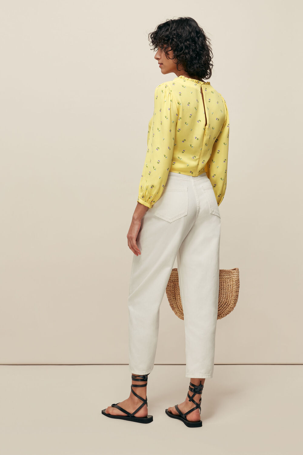 Forget Me Not Drawstring Top Yellow/Multi