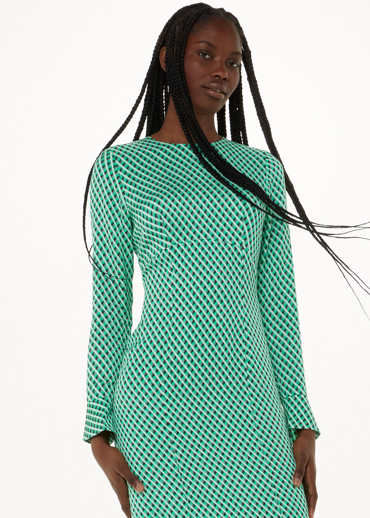 Crosshatch Print Minimal Dress