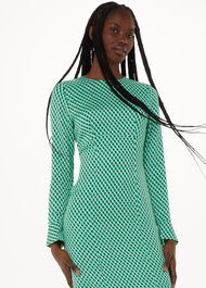 Crosshatch Print Minimal Dress