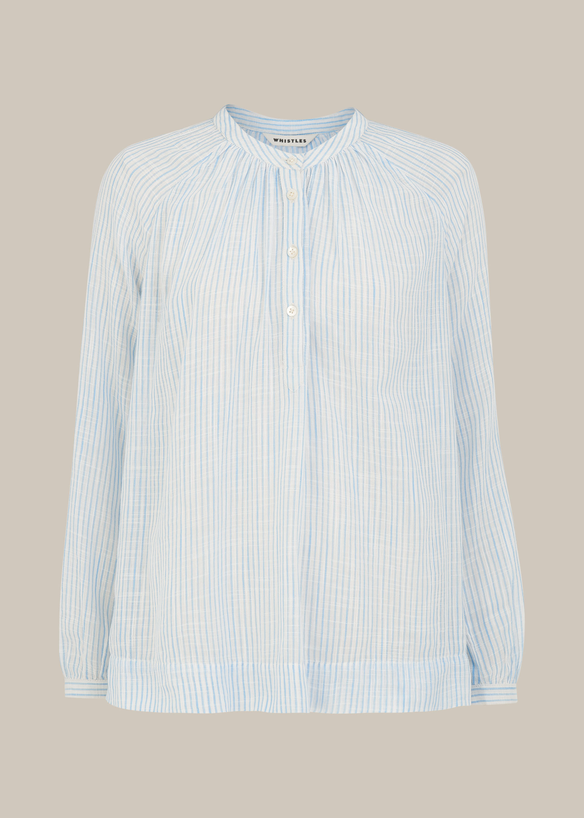 高級素材使用ブランド whistles-stripe-cotton-voile- トップス
