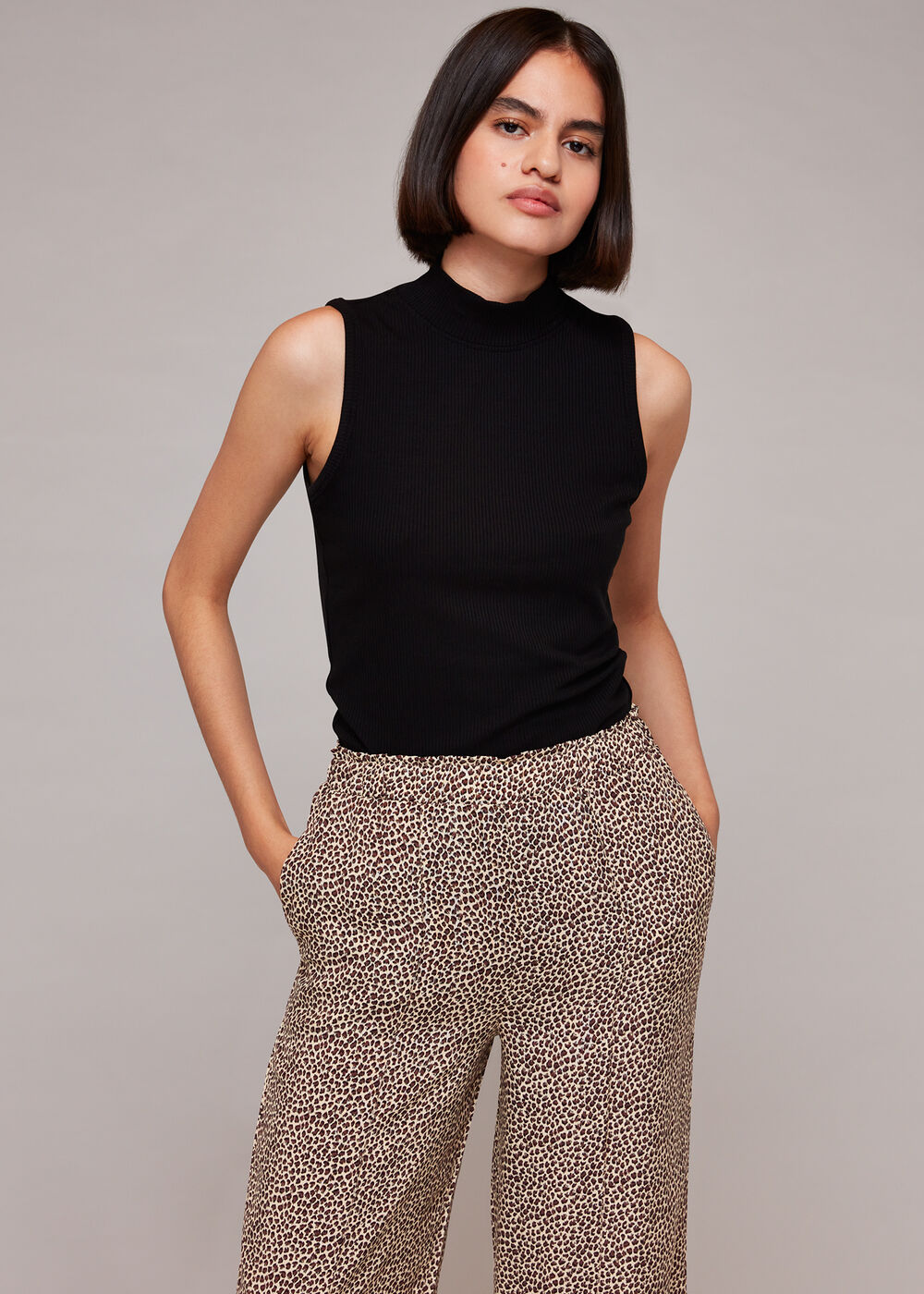 Dashed Leopard Print Trouser