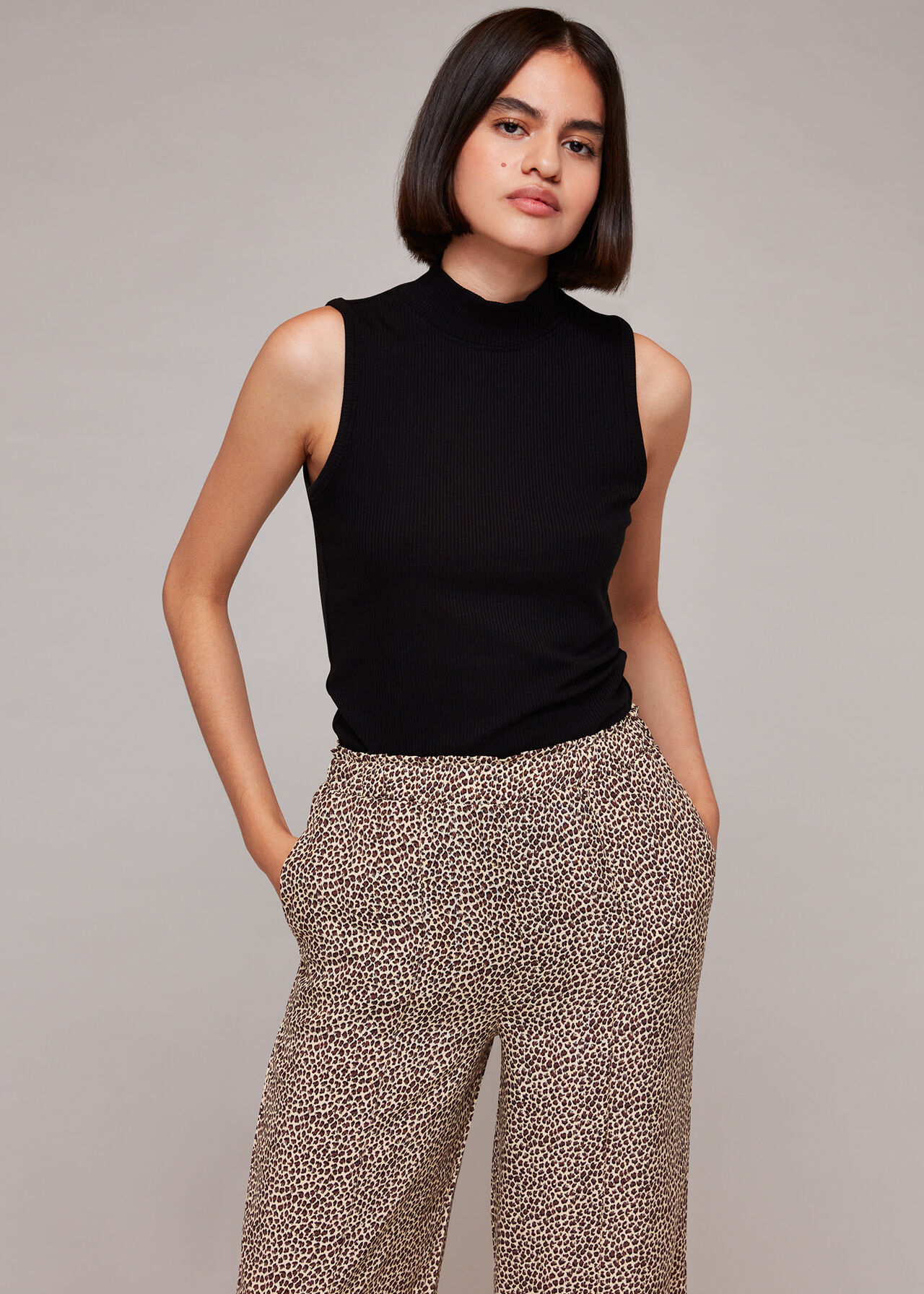 Dashed Leopard Print Trouser