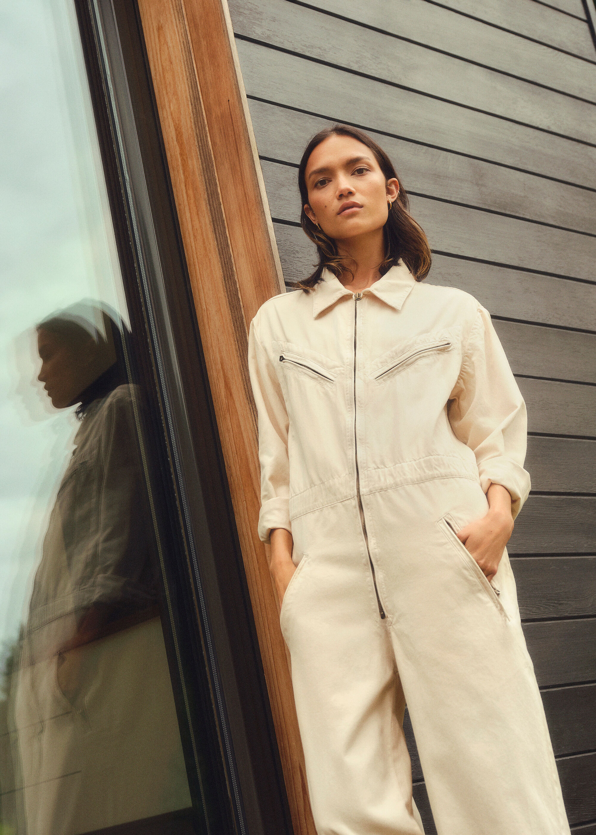 Stone outlet utility jumpsuit
