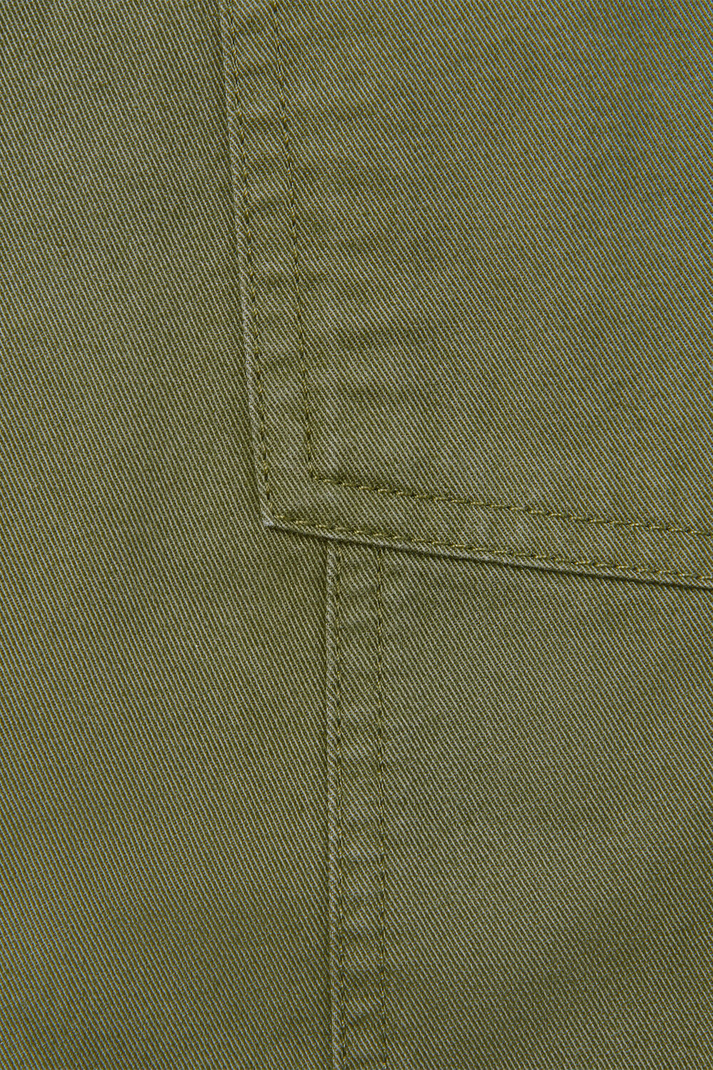 Khaki Belted Cotton Barrel Trouser