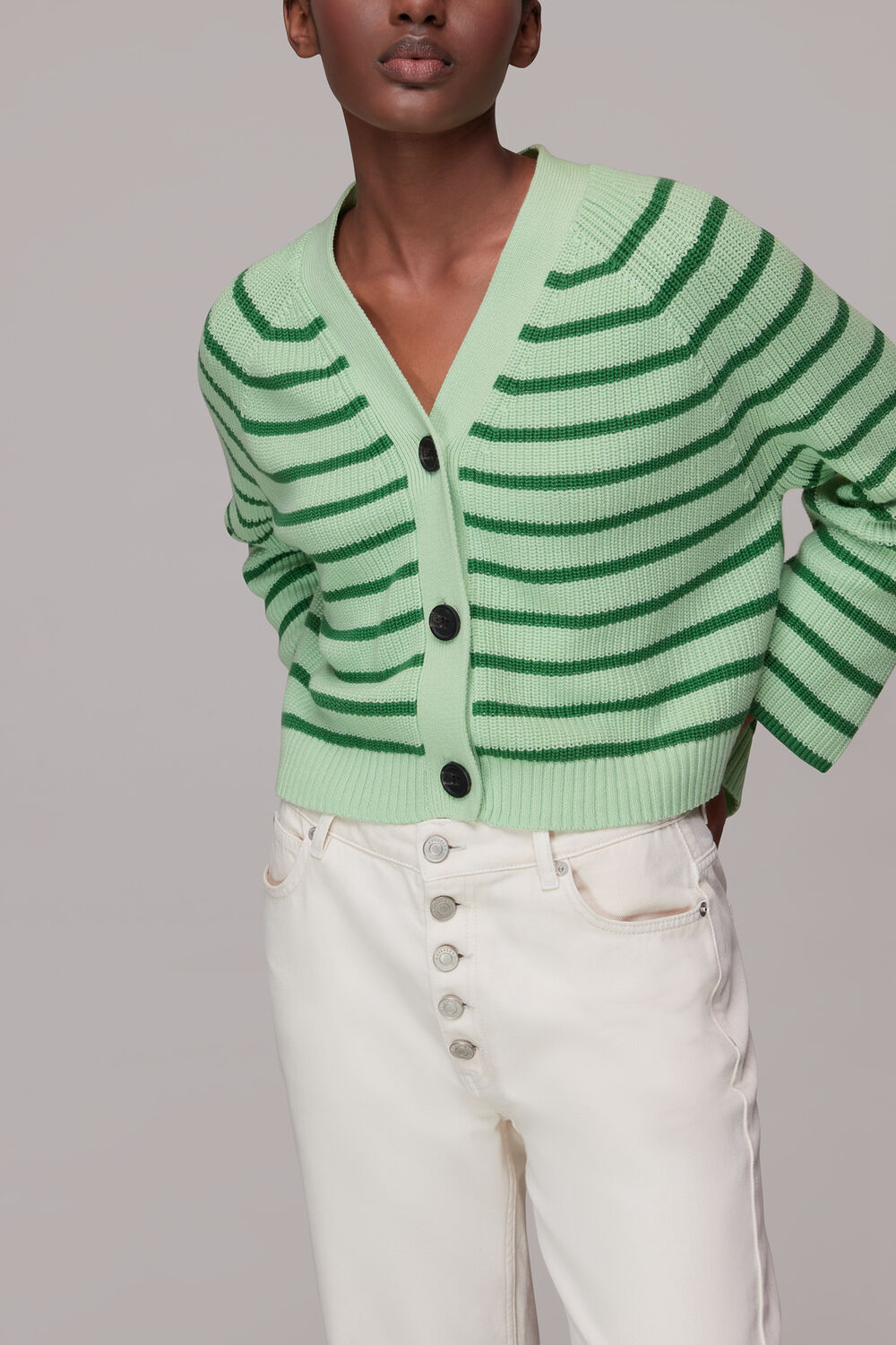 Stripe Cotton Cardigan