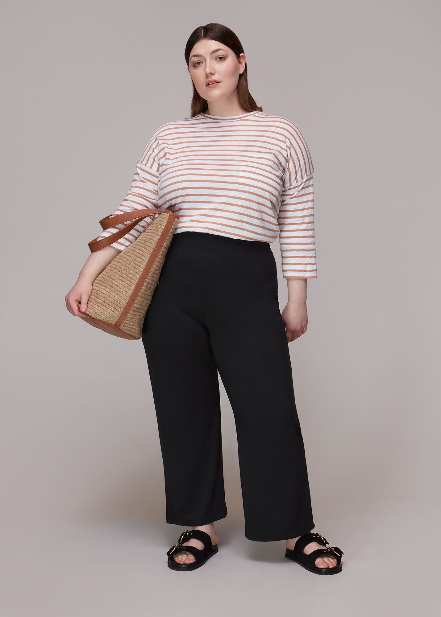 Black Wide Leg Jersey Trouser WHISTLES