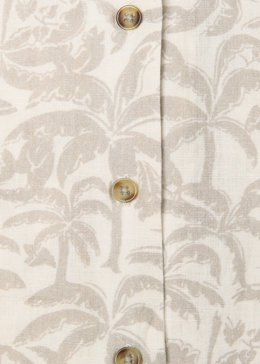 Palm Print Linen Blend Dress