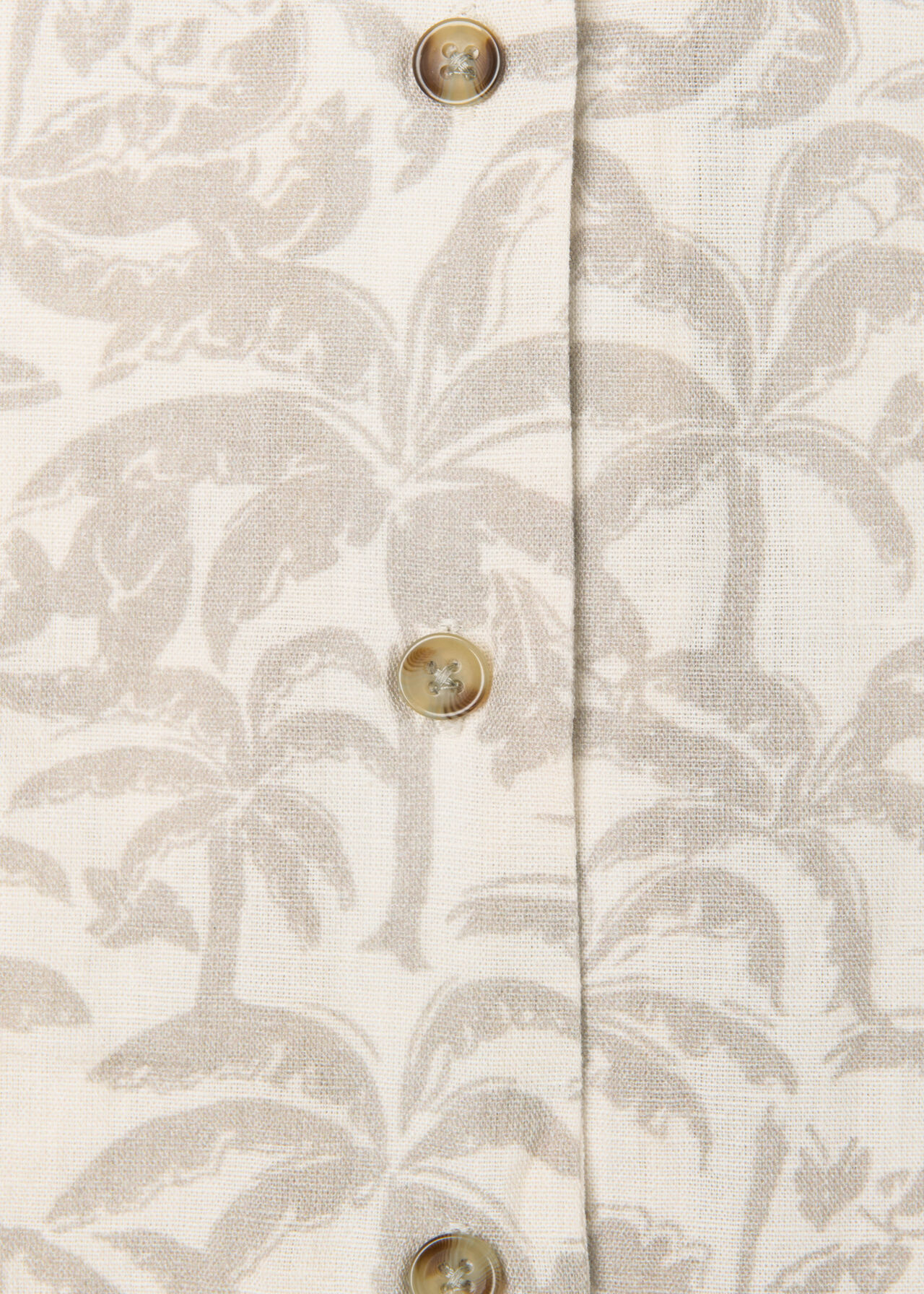 Palm Print Linen Blend Dress
