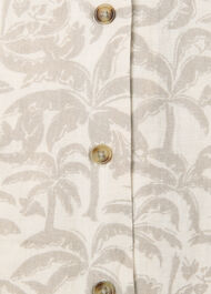 Palm Print Linen Blend Dress