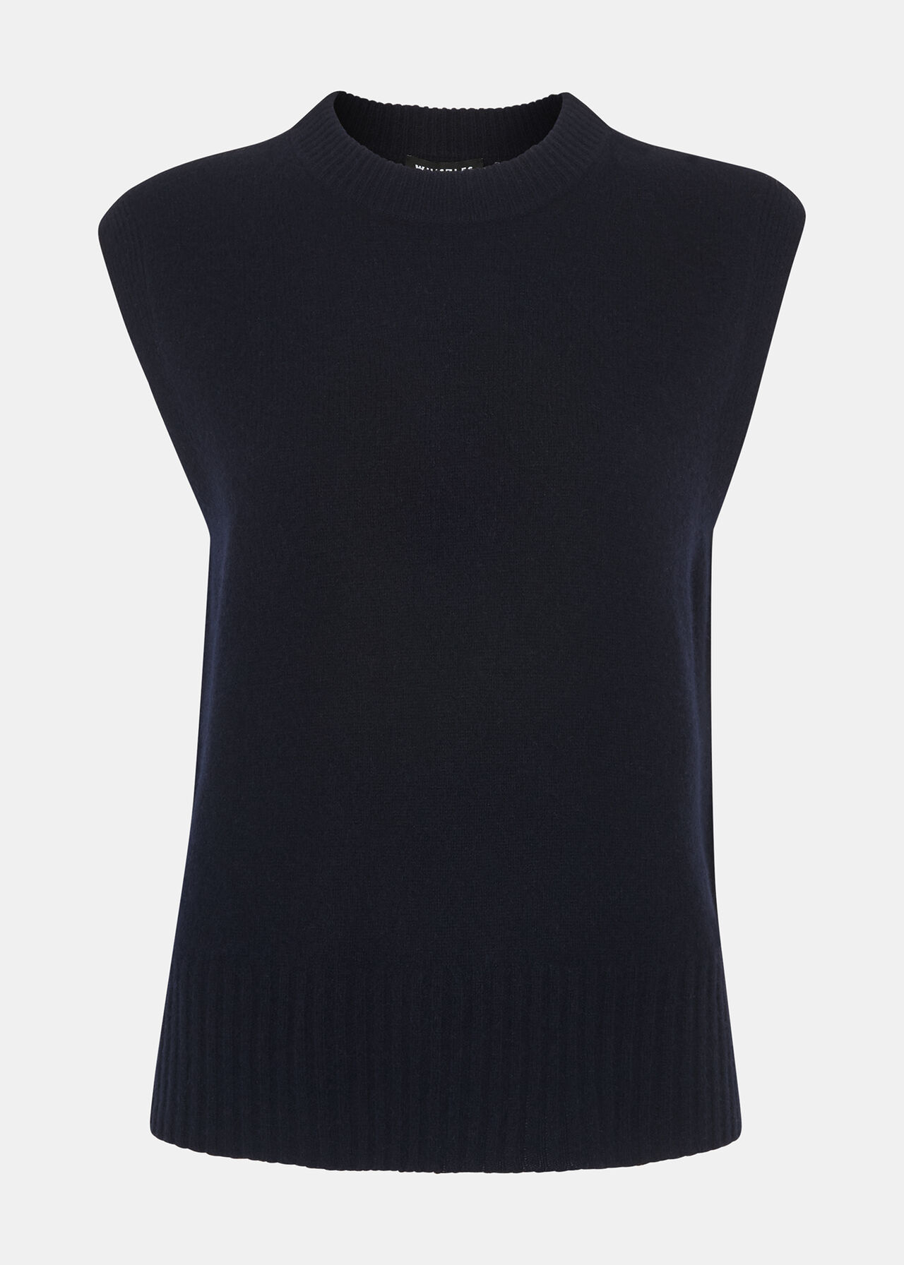 Navy Wool Sleeveless Tank WHISTLES