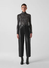 Leather Barrel Leg Jean