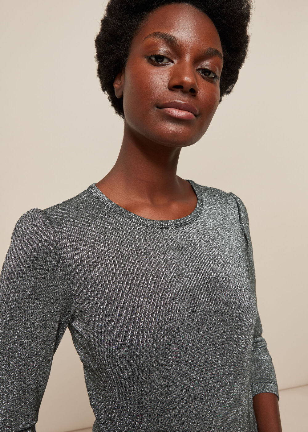 Puff Sleeve Sparkle Top