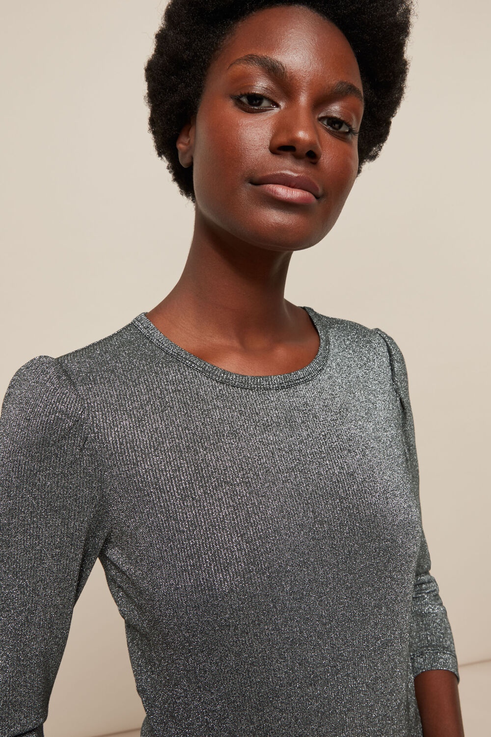 Puff Sleeve Sparkle Top