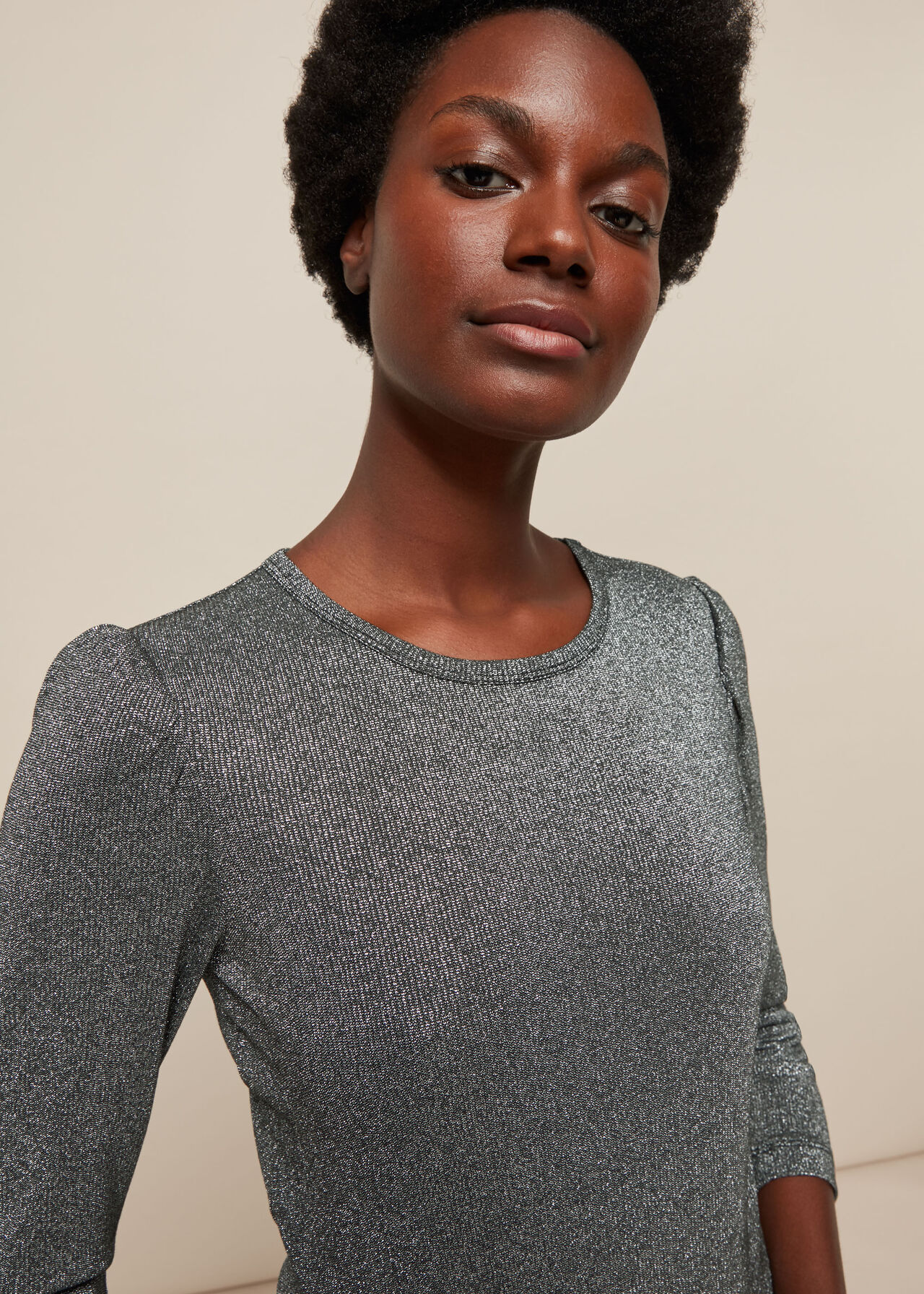 Puff Sleeve Sparkle Top
