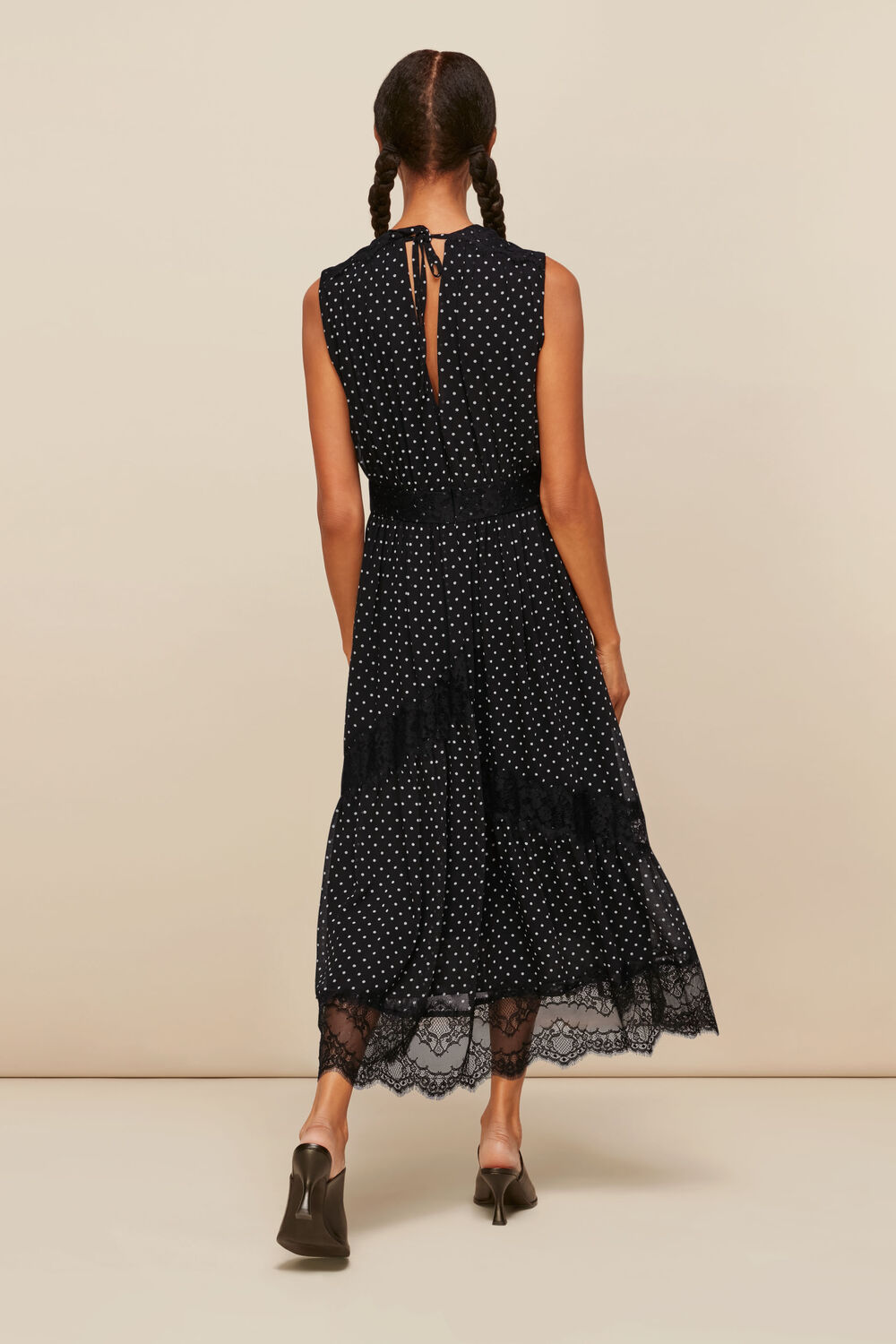 Spot Lace Midi Dress