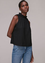Ruched Neck Sleeveless Top