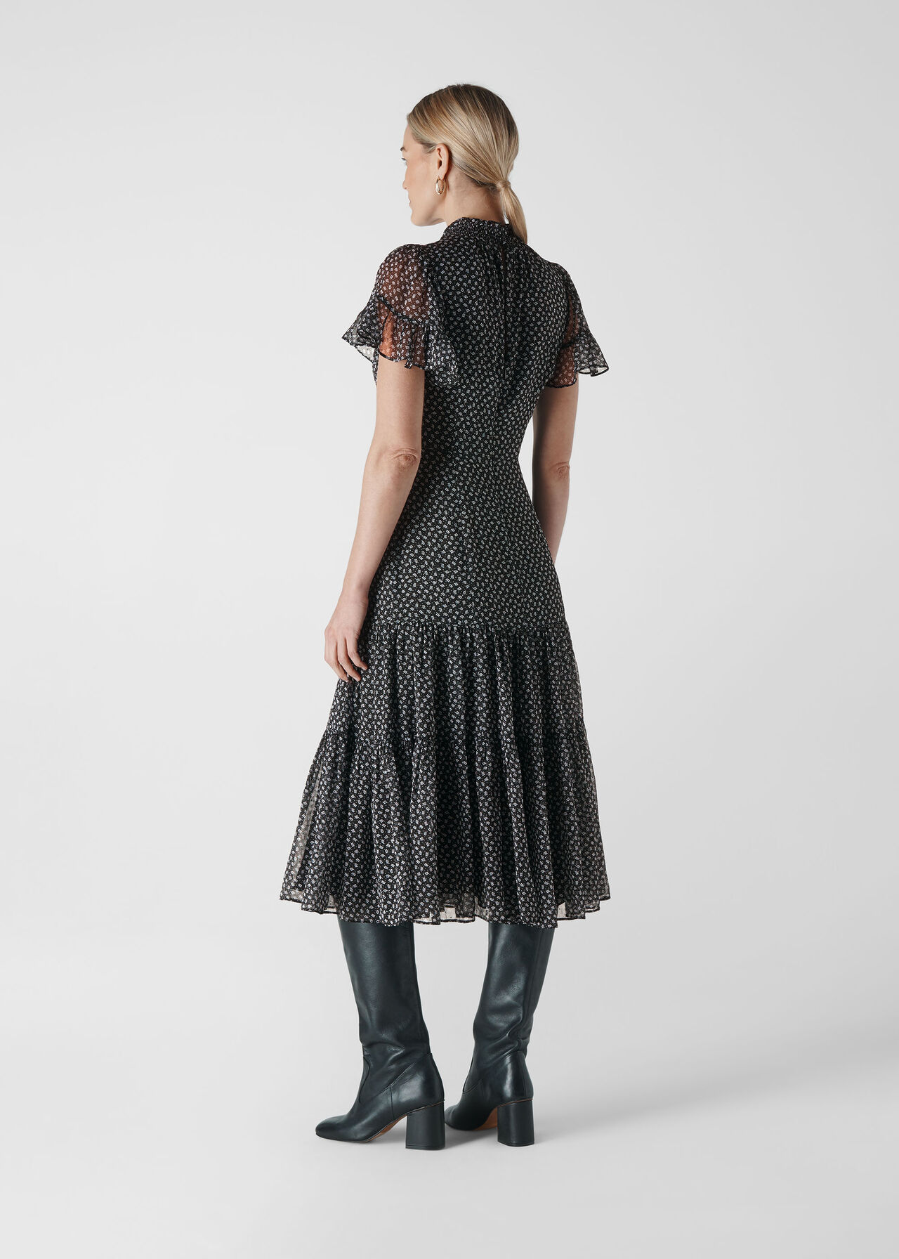 Black/Multi Almond Blossom Misha Dress | WHISTLES