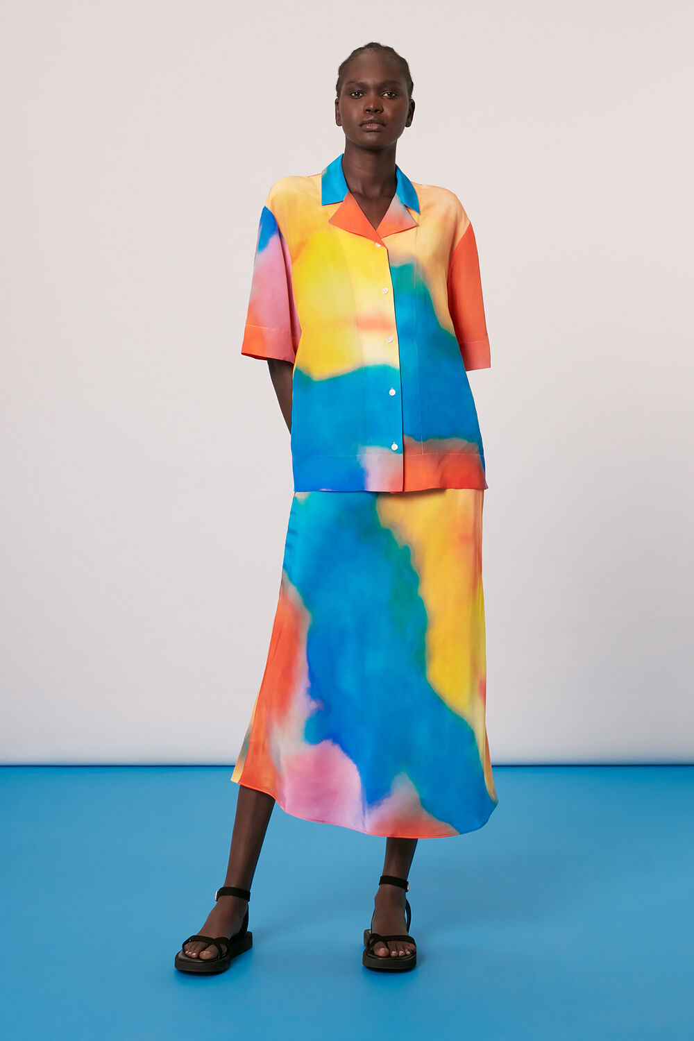 Rainbow Silk Bowling Shirt
