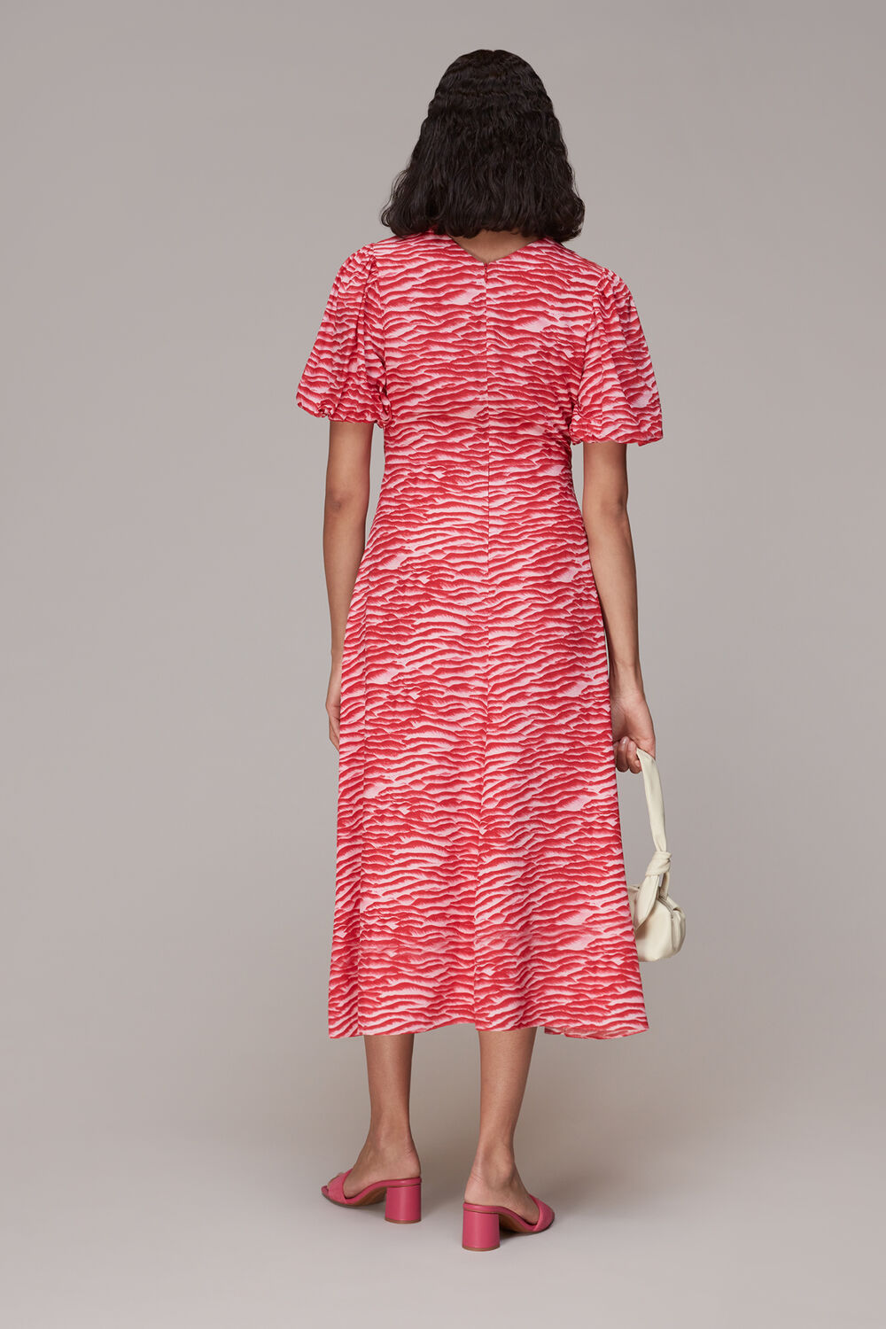 Seafoam Zebra Silk Midi Dress