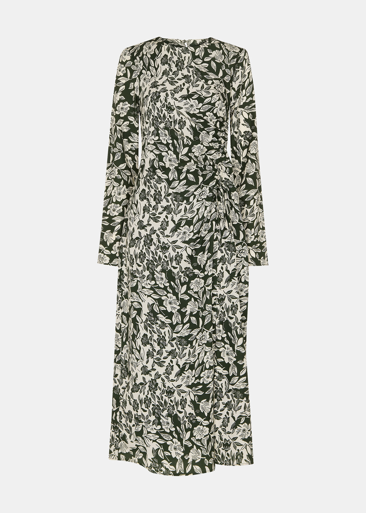 Cut Stems Ruched Side Dress