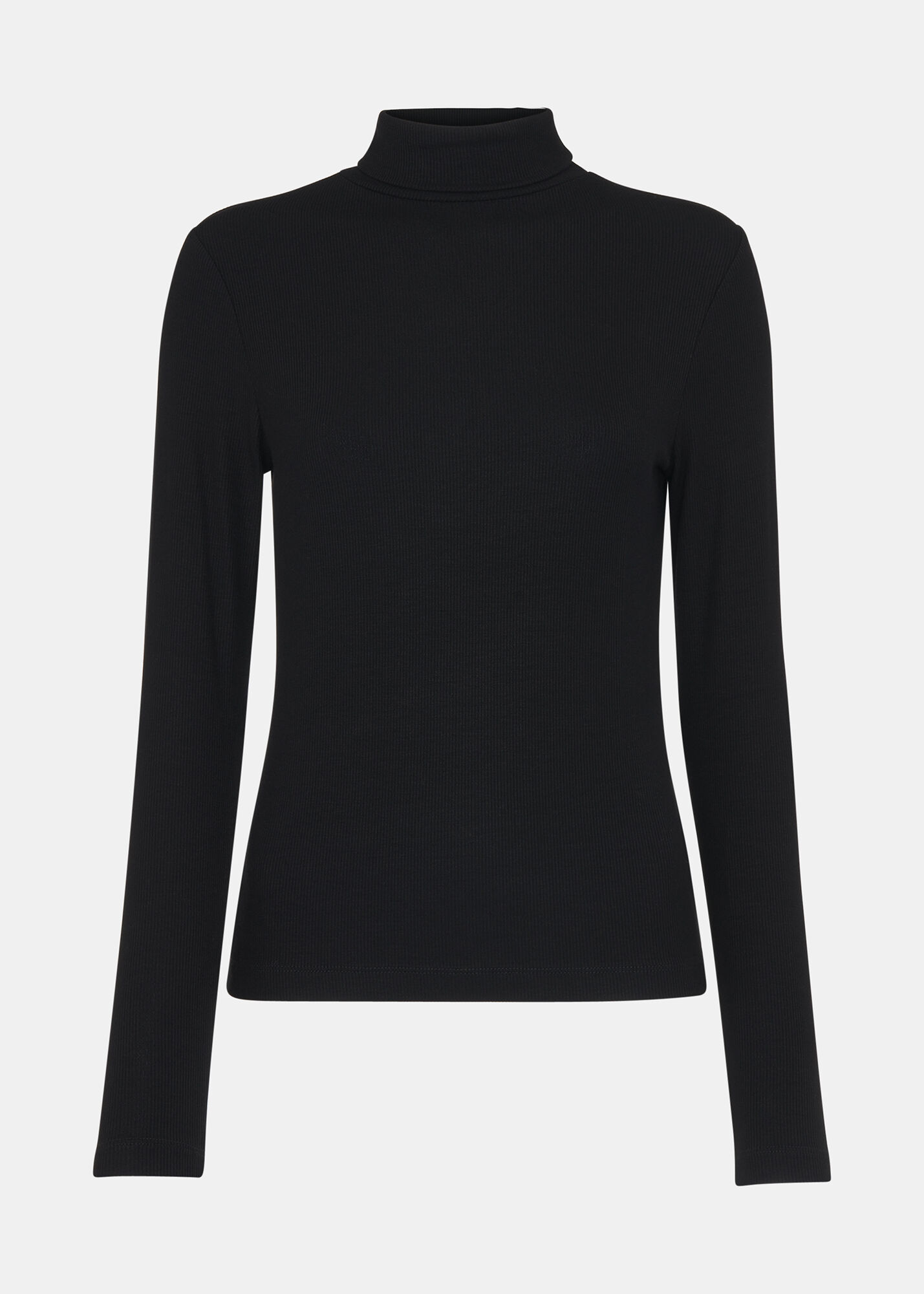 Shop the Black Ribbed Roll Neck Top at Whistles Week Day Essential Whistles UK