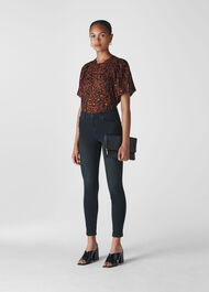 Brushed Leopard Print Top Brown/Multi