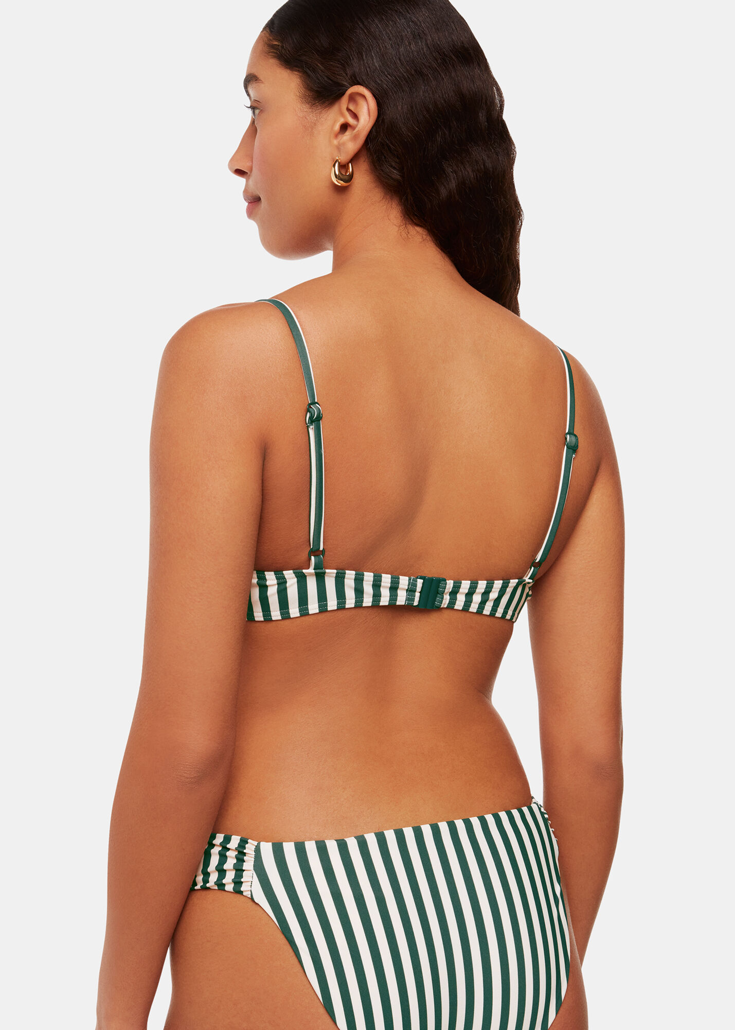 Green and white striped bikini best sale