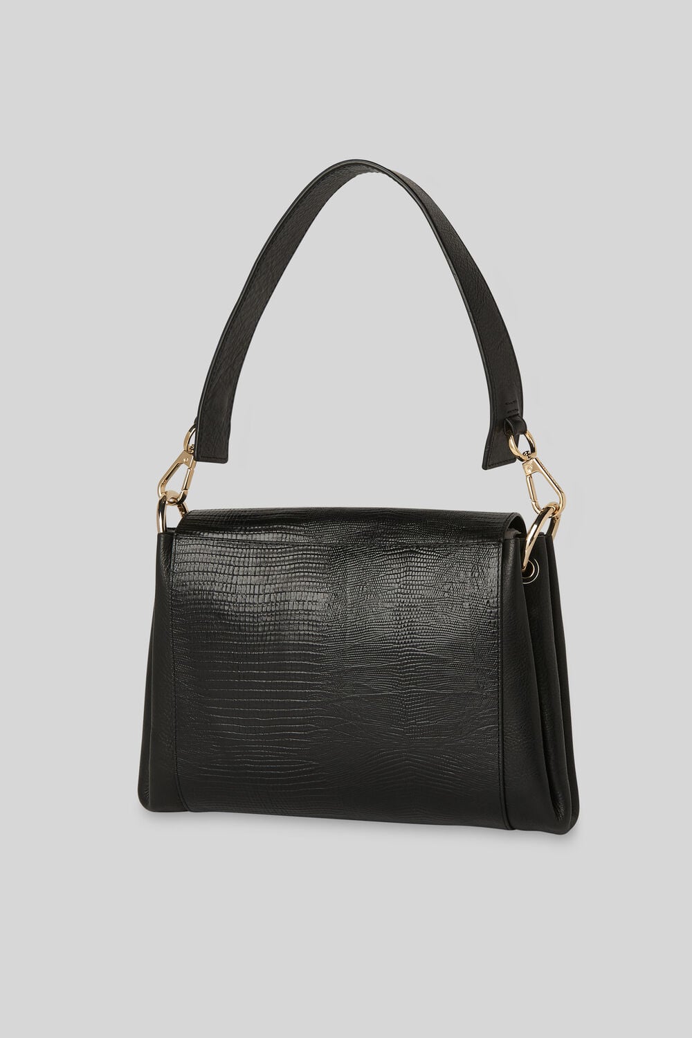 Edison Lizard Shoulder Bag Black