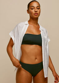 Textured Bikini Bottom Dark Green