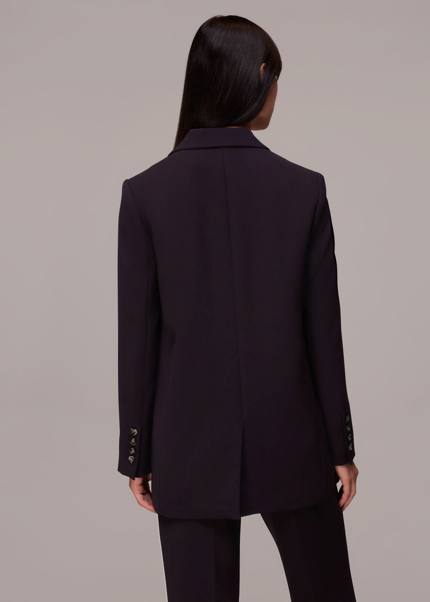 Aubergine Crepe Boyfriend Blazer WHISTLES
