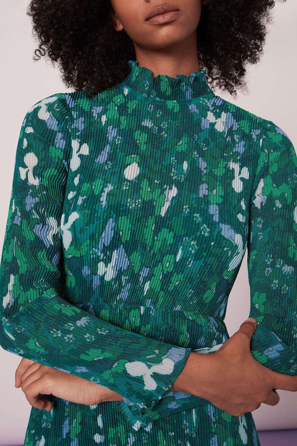 Kaleidoscope Plisse Midi Dress