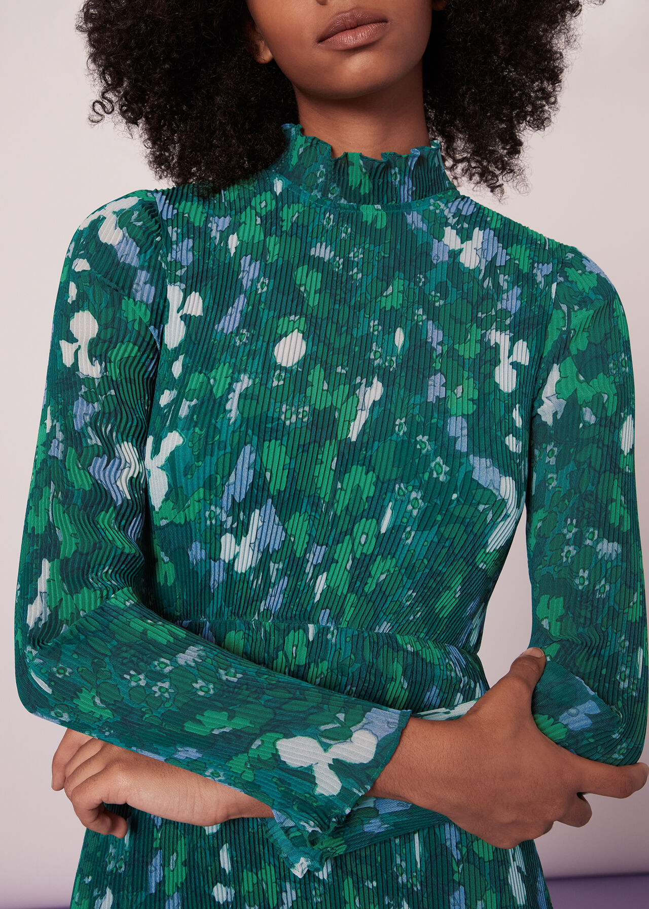 Kaleidoscope Plisse Midi Dress