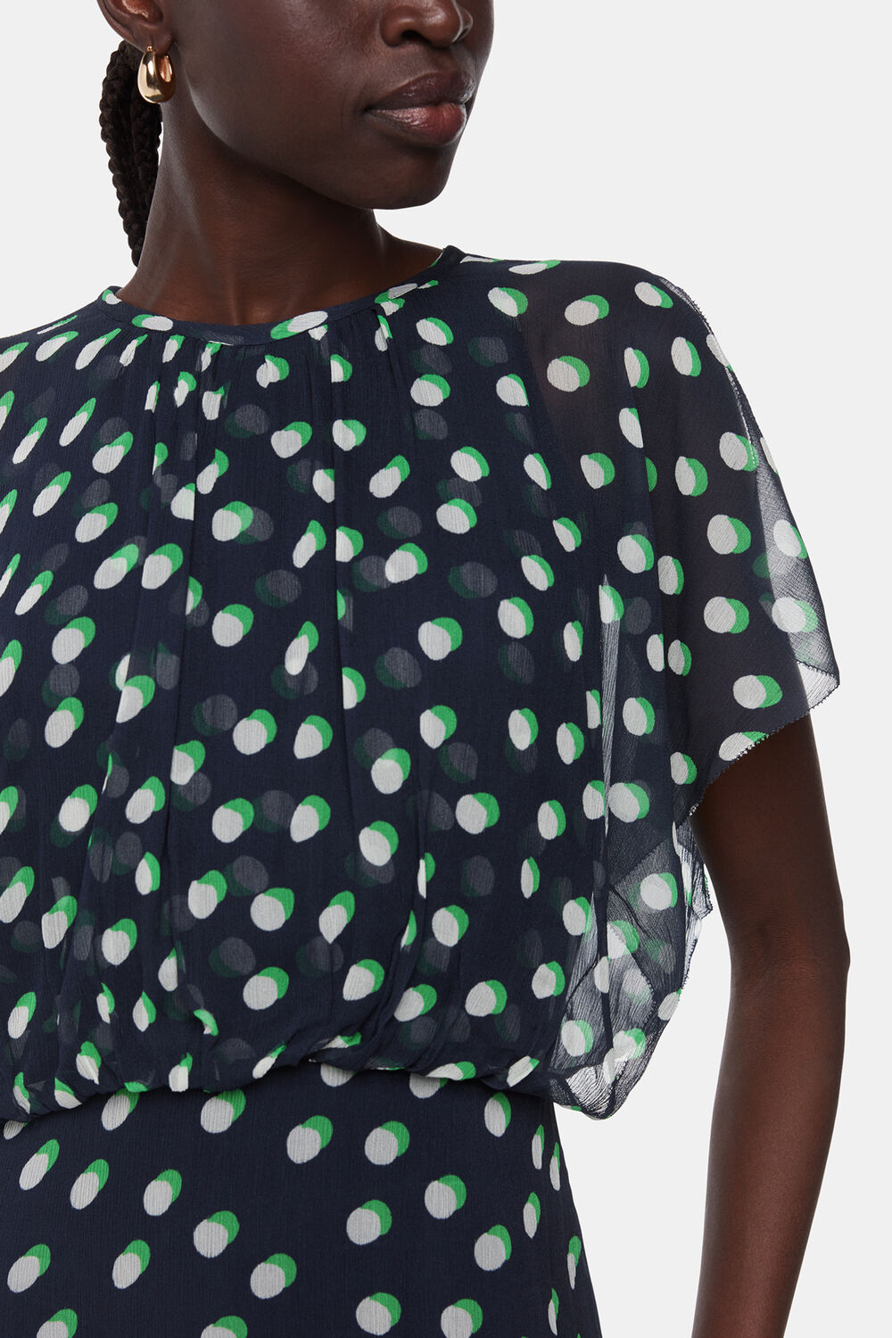 Moon Spot Print Midi Dress