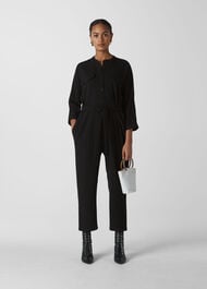 Utility Crepe Jumpsuit Black