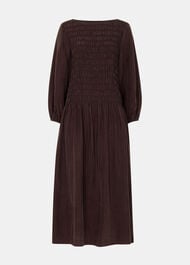 Checked Shirred Dress